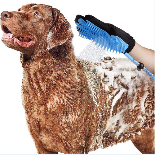 Ducha Portátil para Mascotas con Cepillo Masajeador