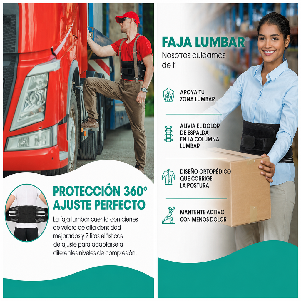 Cinturón Lumbar Ajustable para Hombre y Mujer