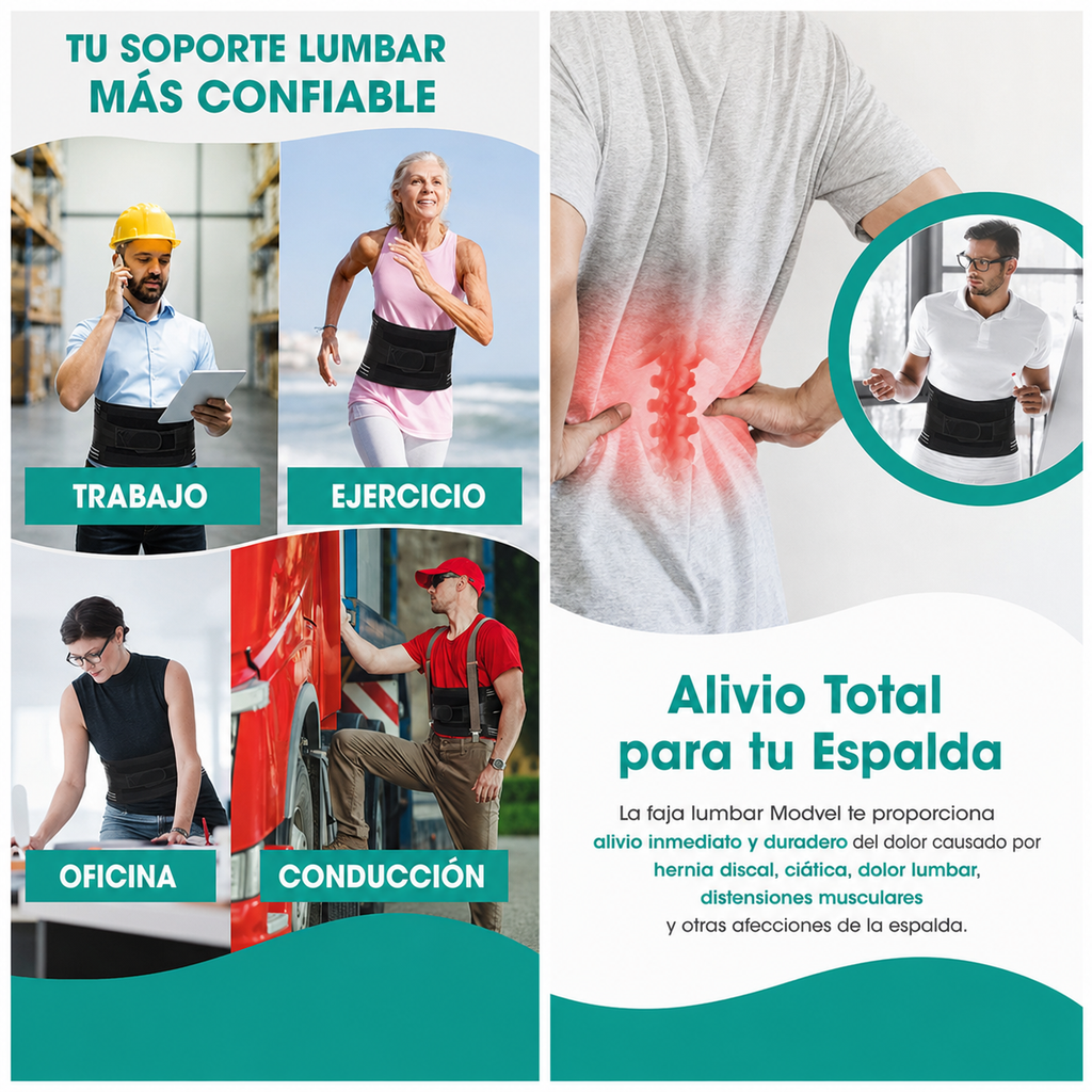 Cinturón Lumbar Ajustable para Hombre y Mujer