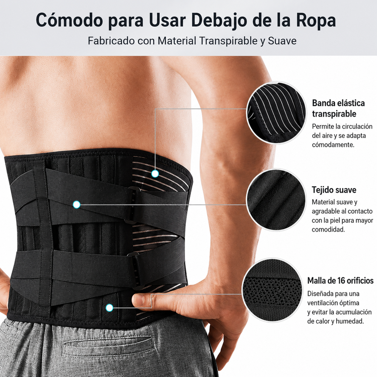 Cinturón Lumbar Ajustable para Hombre y Mujer