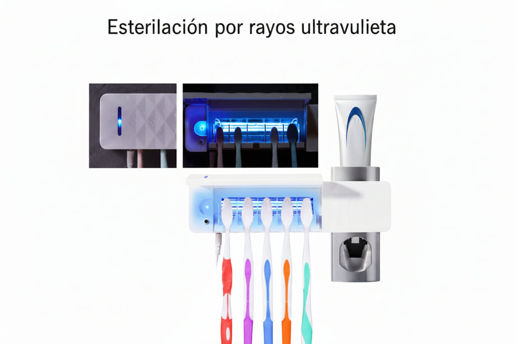 Esterilizador UV Automático para Cepillos de Dientes 3 en 1