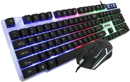 Pack Teclado y Ratón Gaming Jedel GK100 Blanco — RGB con Cable