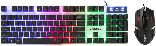 Pack Teclado y Ratón Gaming Jedel GK100 Blanco — RGB con Cable
